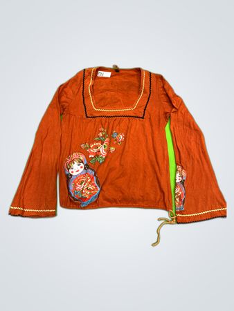 Babouchka Long Sleeve Top with Russian Doll Design