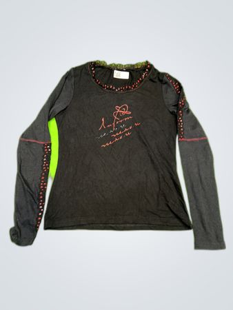 Long Sleeve Top with Red Accents