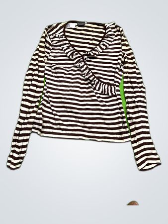 Azururi Striped Ruffle Blouse