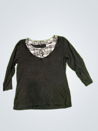 Caroll Black Plaid Collar Blouse