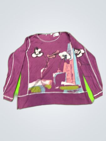 Zara Purple Abstract Print Long Sleeve Sweater