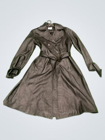River Skin Leather Trench Coat