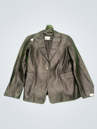 Black Faux Leather Blazer