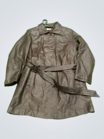 Brown Leather Trench Coat