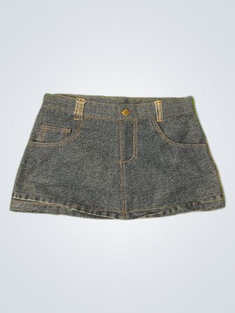 Unbranded Denim Mini Skirt with Camo Patches
