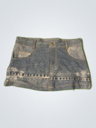Unbranded Denim Mini Skirt with Camo Patch