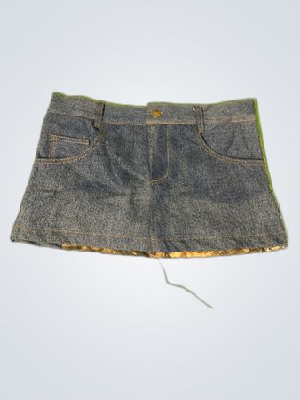 Unbranded Denim Mini Skirt with Camo Patches