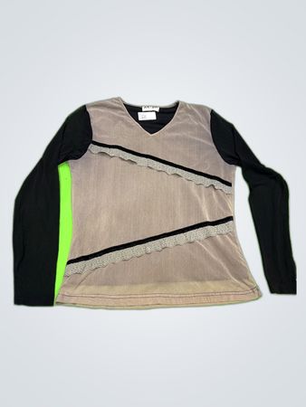 Zeezee Sheer Lace Trim Blouse