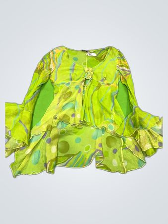 Lynne Printed Sheer Blouse