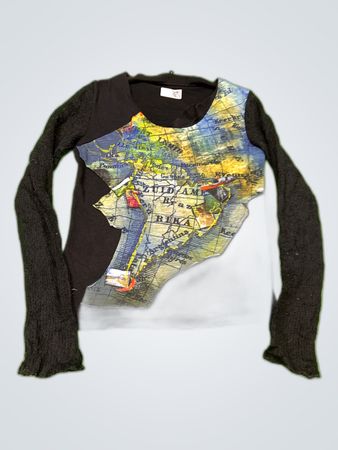 Unbranded Long Sleeve Map Print Top