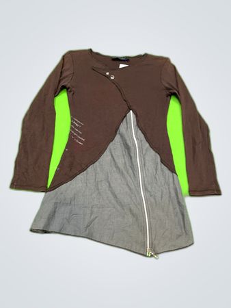 Karboon Brown Wrap Zip Knit Top