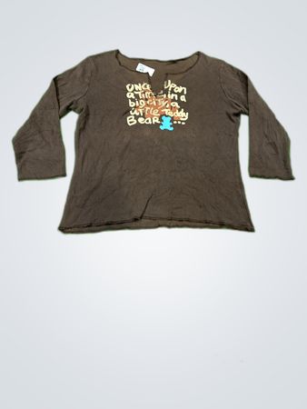 Long Sleeve Graphic Teddy Bear Top