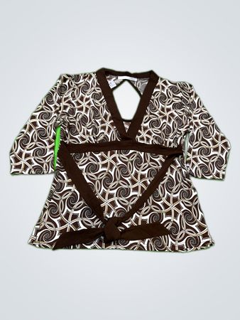 Zara Printed Wrap Blouse