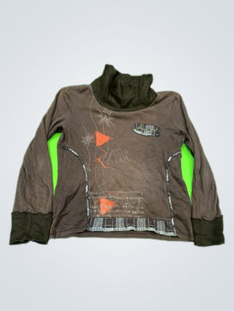 Quiksilver Brown Printed Turtleneck Top
