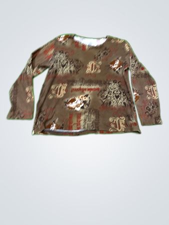 Free People Printed Long-Sleeve Blouse