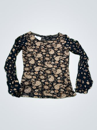 Printed Long-Sleeve Blouse