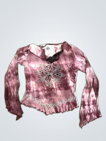 Purple Tie-Dye Long-Sleeve Top