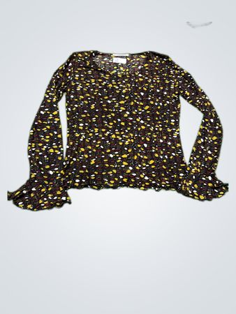 Zara Printed Long Sleeve Blouse