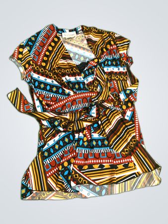 Jus d'Orange Printed Wrap Blouse