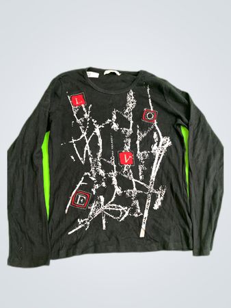Cache Cache Black Long Sleeve Graphic T-Shirt