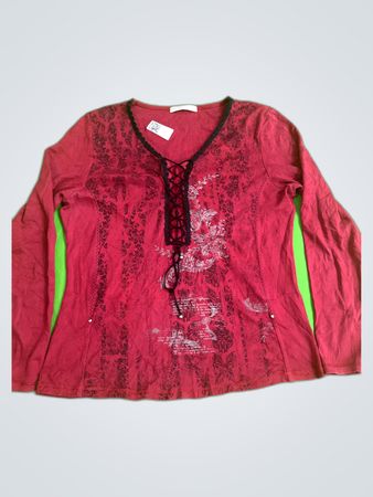 Armand Thierry Printed Long-Sleeve Blouse