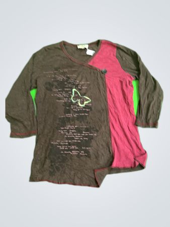 Toscane Brown and Pink Long Sleeve Top