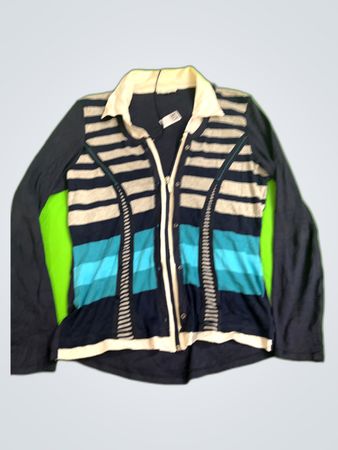 Kalisson Striped Zip-Up Cardigan