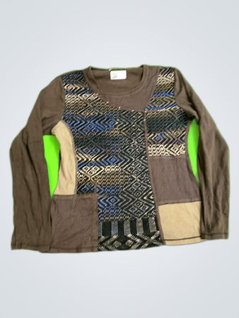 Armand Thierry Patchwork Knit Sweater