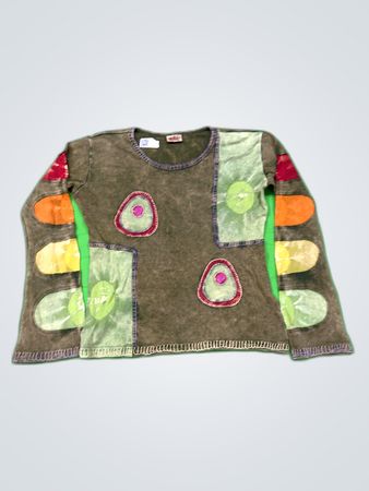 Lara Ethics Brown Patchwork Sweatshirt