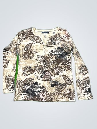 Karen Scott Printed Long-Sleeve Blouse