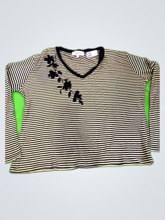 Affinités Striped V-Neck Blouse