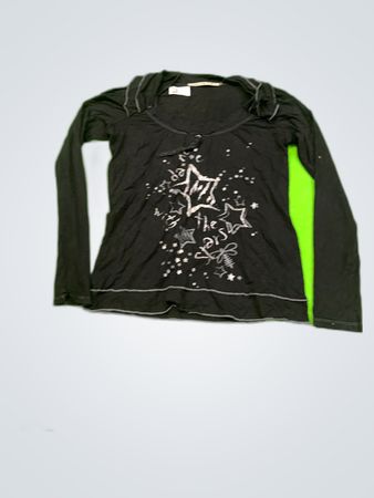 Black Long Sleeve Shirt with White Stars