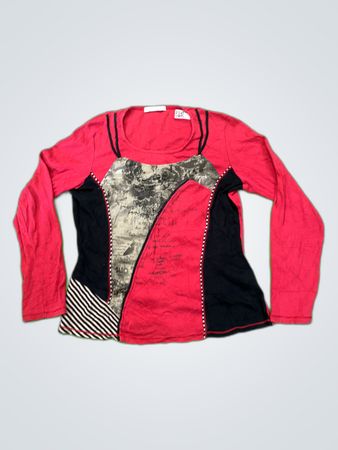 Armand Thierry Printed Long-Sleeve Blouse