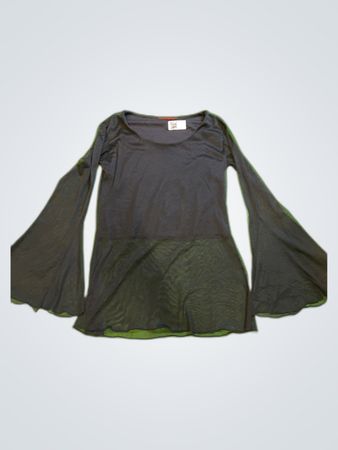 Unbranded Sheer Black Bell Sleeve Blouse
