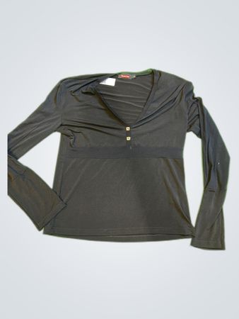 Trend One Black Long Sleeve V-Neck Blouse