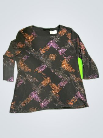 Sixth Sense Sequined Plaid Blouse