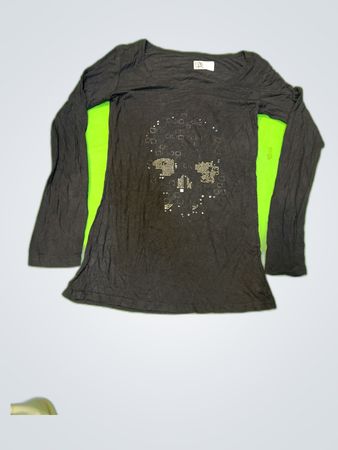 Black Long Sleeve Shirt with Skull Design