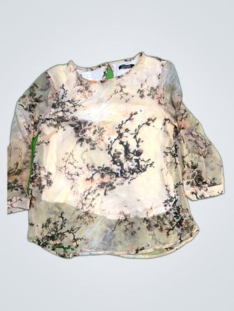 Myhouks Printed Sheer Blouse