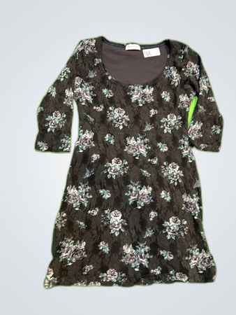 Orsaya Black Floral Lace Midi Dress