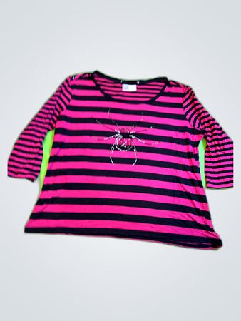 Pink and Black Striped Shirt