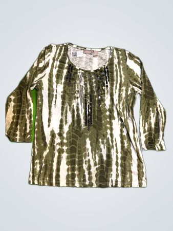 Chico's Printed Embellished Blouse