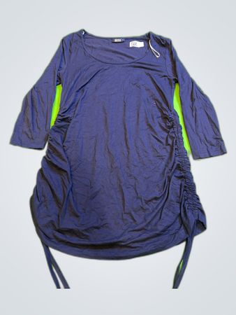 Okay Mama Navy Ruched Long Sleeve Blouse