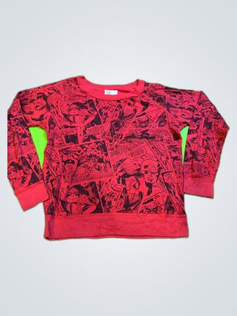 H&M Marvel Comic Print Crewneck Sweatshirt