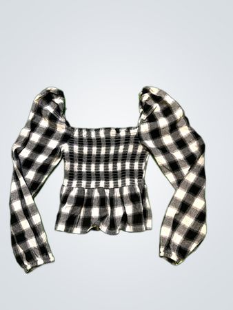 Don't Call Me Jennyfer Checkered Puff Sleeve Blouse