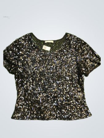 A&G Black Sequin Blouse