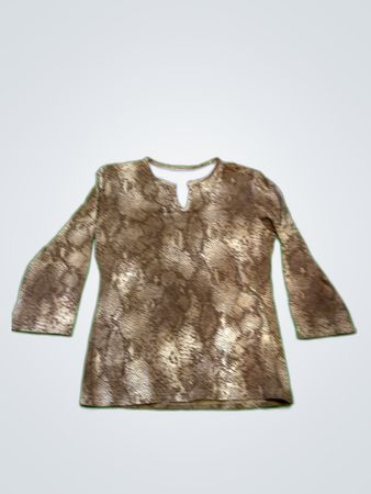 Brown Snakeskin-Print Top