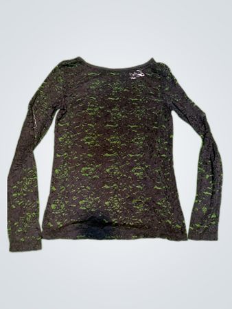 Zara Sheer Lace Long-Sleeve Blouse