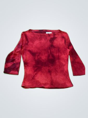 Red Tie-Dye Long Sleeve Shirt