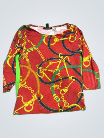 Ralph Lauren Printed Chain Blouse
