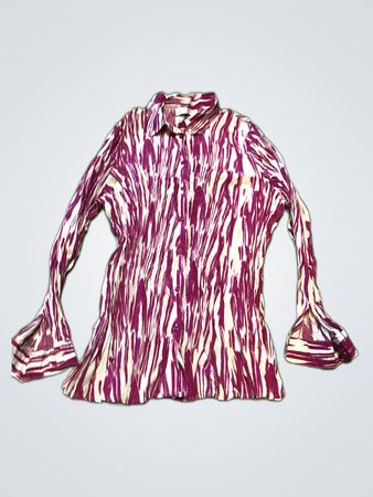 Helena Vera Printed Striped Blouse